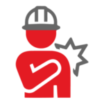 Icon of worker with shoulder injury