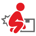 Icon of person squatting to lift heavy box